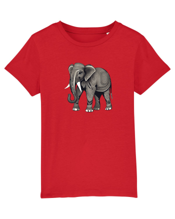 ELEFANT 3 -  INDIAN -  TRIBAL Red