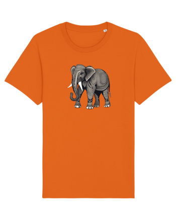 ELEFANT 3 -  INDIAN -  TRIBAL Bright Orange