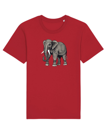 ELEFANT 3 -  INDIAN -  TRIBAL Red