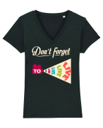 Retro Tricou mânecă scurtă guler V Damă Evoker