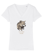 LUP 5 -  NU M-AM SCHIMBAT, M-AM TREZIT! Tricou mânecă scurtă guler V Damă Evoker