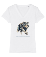 LUP 6 -  WALK LIKE A KING, OR WALK LIKE  U DON`T GIVE A F* WHO THE KING IS Tricou mânecă scurtă guler V Damă Evoker