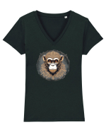 MAIMUTA 3 -  MACAC - AFRICA Tricou mânecă scurtă guler V Damă Evoker