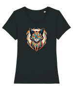 PISICA Pop Art Tricou mânecă scurtă guler larg fitted Damă Expresser
