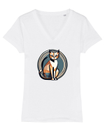 PISICA Art Deco  2 Tricou mânecă scurtă guler V Damă Evoker