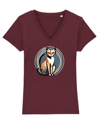 PISICA Art Deco  2 Burgundy