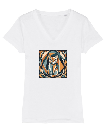 PISICA Arta Geometrica - Cubism 2 White