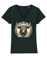 TAUR - SIMBOL PUTERE  arta ornamentala 4 Tricou mânecă scurtă guler V Damă Evoker