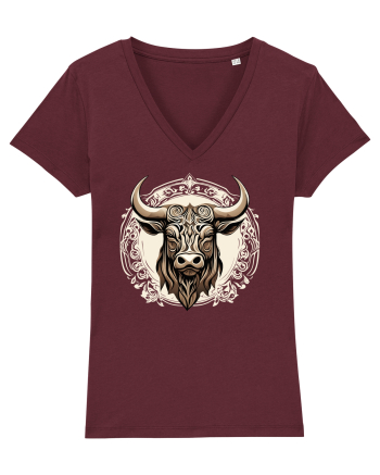 TAUR - SIMBOL PUTERE  arta ornamentala 4 Burgundy