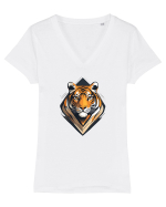 TIGRU - SIMBOL PUTERE   Tricou mânecă scurtă guler V Damă Evoker