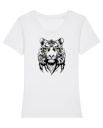 TIGRU - SIMBOL PUTERE  2 Tricou mânecă scurtă guler larg fitted Damă Expresser