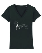 Music waves Tricou mânecă scurtă guler V Damă Evoker