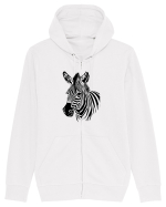 ZEBRA monocrom - alb / negru Hanorac cu fermoar Unisex Connector