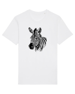 ZEBRA monocrom - alb / negru Tricou mânecă scurtă Unisex Rocker