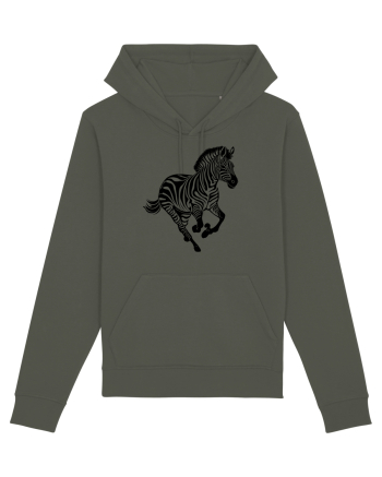 ZEBRA alergand  - monocrom - alb / negru Khaki