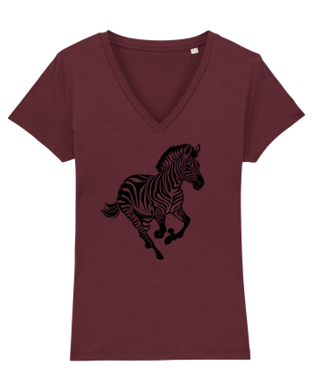 ZEBRA alergand  - monocrom - alb / negru Burgundy