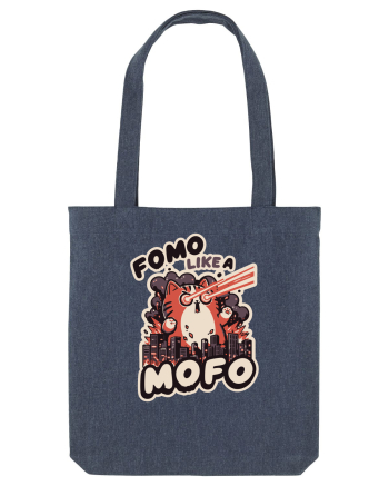 Fomo like a Mofo - Fluffy laser cat Midnight Blue