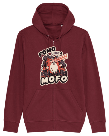 Fomo like a Mofo - Fluffy laser cat Burgundy