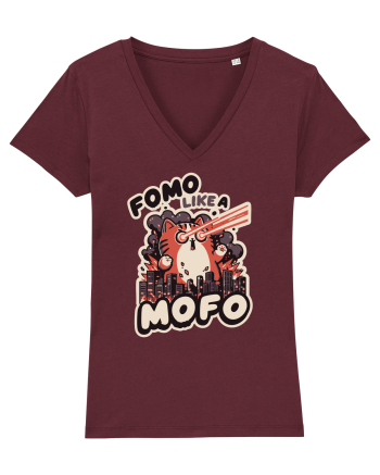 Fomo like a Mofo - Fluffy laser cat Burgundy