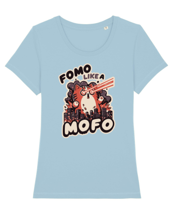 Fomo like a Mofo - Fluffy laser cat Sky Blue