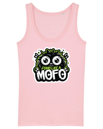Fomo like a Mofo - Fluffy lgreen monster Cotton Pink