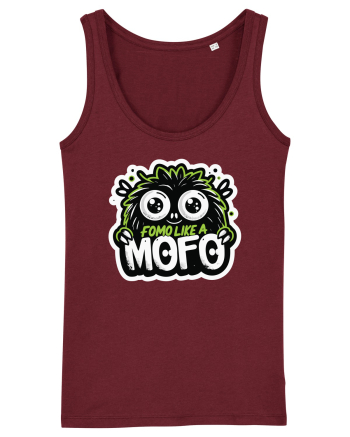 Fomo like a Mofo - Fluffy lgreen monster Burgundy