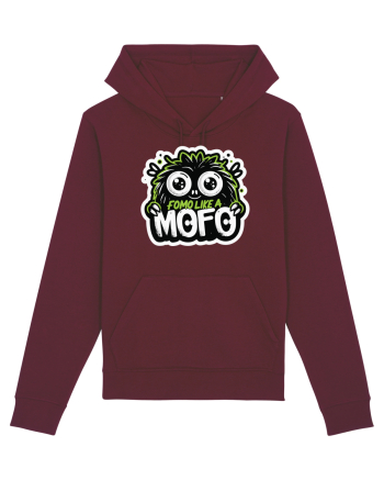 Fomo like a Mofo - Fluffy lgreen monster Burgundy