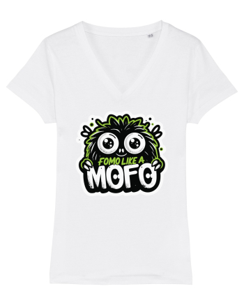 Fomo like a Mofo - Fluffy lgreen monster White
