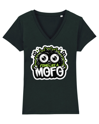 Fomo like a Mofo - Fluffy lgreen monster Black