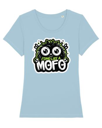 Fomo like a Mofo - Fluffy lgreen monster Sky Blue