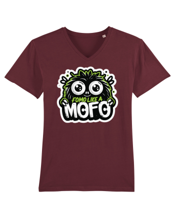 Fomo like a Mofo - Fluffy lgreen monster Burgundy