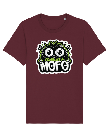 Fomo like a Mofo - Fluffy lgreen monster Burgundy