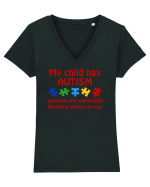 Autism Parent Tricou mânecă scurtă guler V Damă Evoker