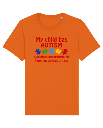 Autism Parent Bright Orange