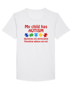 Autism Parent Tricou mânecă scurtă guler larg Bărbat Skater