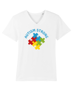 Autism Strong Tricou mânecă scurtă guler V Bărbat Presenter