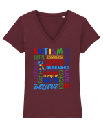 Autism Tricou mânecă scurtă guler V Damă Evoker