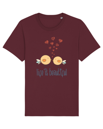 Două păsărele Burgundy