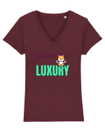 Silence is Luxury Tricou mânecă scurtă guler V Damă Evoker