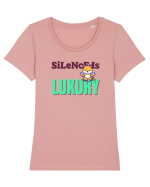 Silence is Luxury Tricou mânecă scurtă guler larg fitted Damă Expresser
