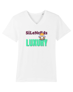Silence is Luxury Tricou mânecă scurtă guler V Bărbat Presenter