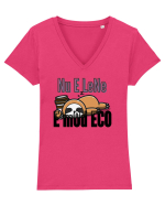 Nu e lene.E mod ECO. Tricou mânecă scurtă guler V Damă Evoker