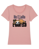 Nu e lene.E mod ECO. Tricou mânecă scurtă guler larg fitted Damă Expresser