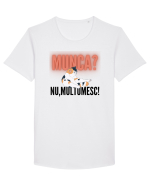 Munca?Nu mulțumesc! Tricou mânecă scurtă guler larg Bărbat Skater