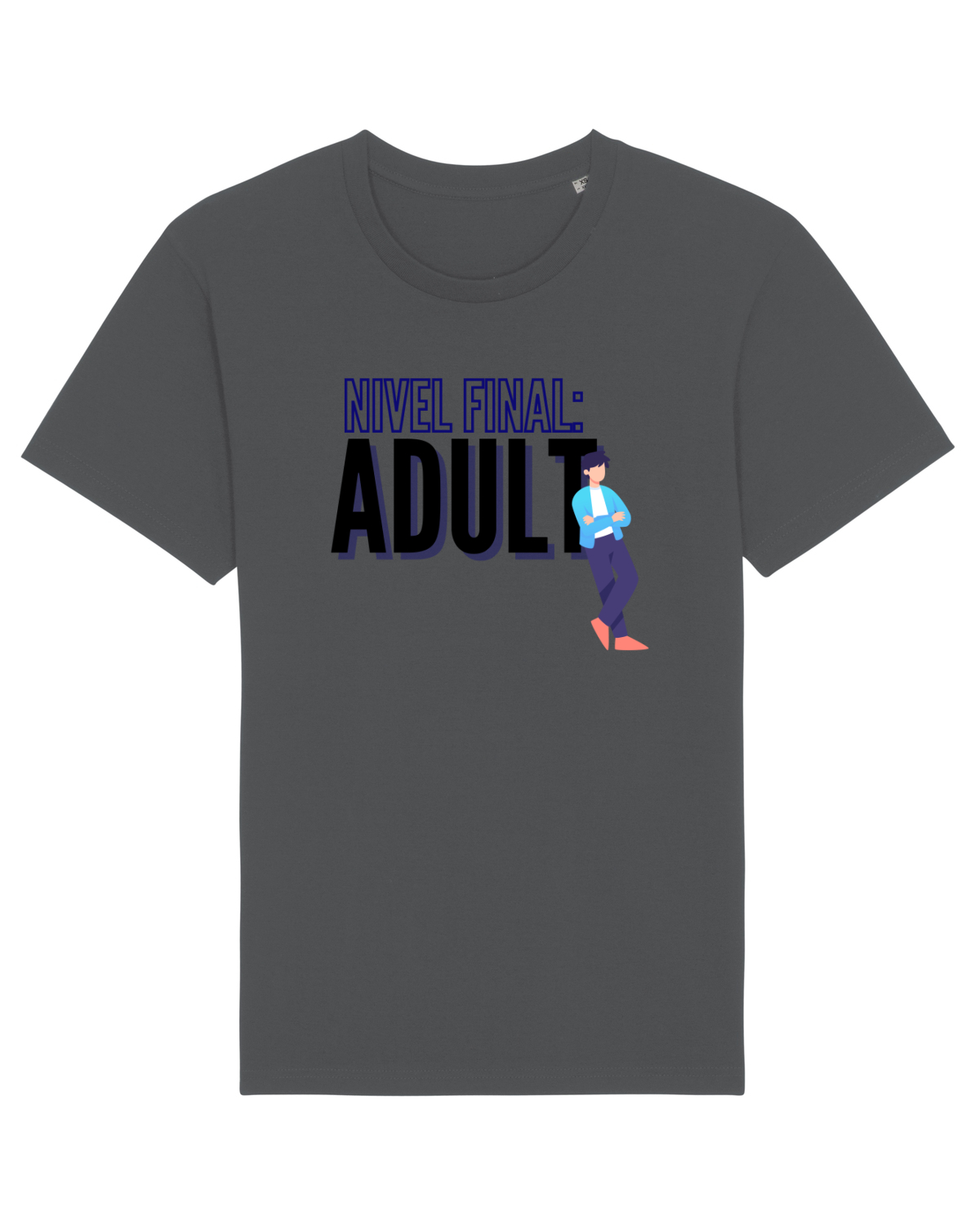 Tricou mânecă scurtă Unisex Rocker Anthracite