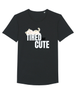 Tired but cute  Tricou mânecă scurtă guler larg Bărbat Skater