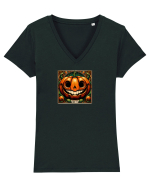 DOVLEAC HAPPY  HALLOWEEN -  ART NOUVEAU 3 Tricou mânecă scurtă guler V Damă Evoker