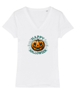 HAPPY HALLOWEEN - DOVLEAC Tricou mânecă scurtă guler V Damă Evoker