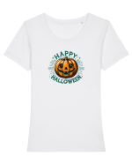 HAPPY HALLOWEEN - DOVLEAC Tricou mânecă scurtă guler larg fitted Damă Expresser