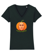 DOVLEAC - POOTIN PUMPKIN Tricou mânecă scurtă guler V Damă Evoker